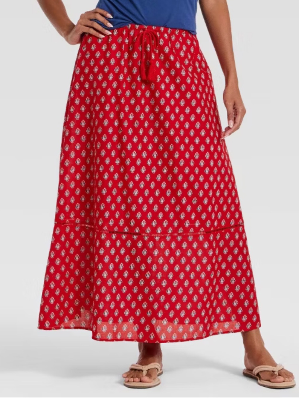 Universal Thread Red Block Print skirt